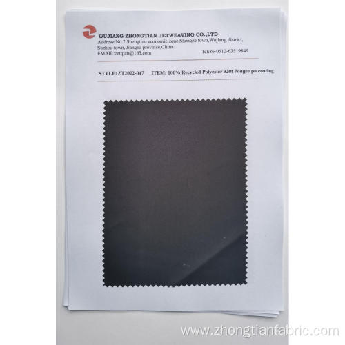 100% Recycled Polyester 320t Pongee pu coating